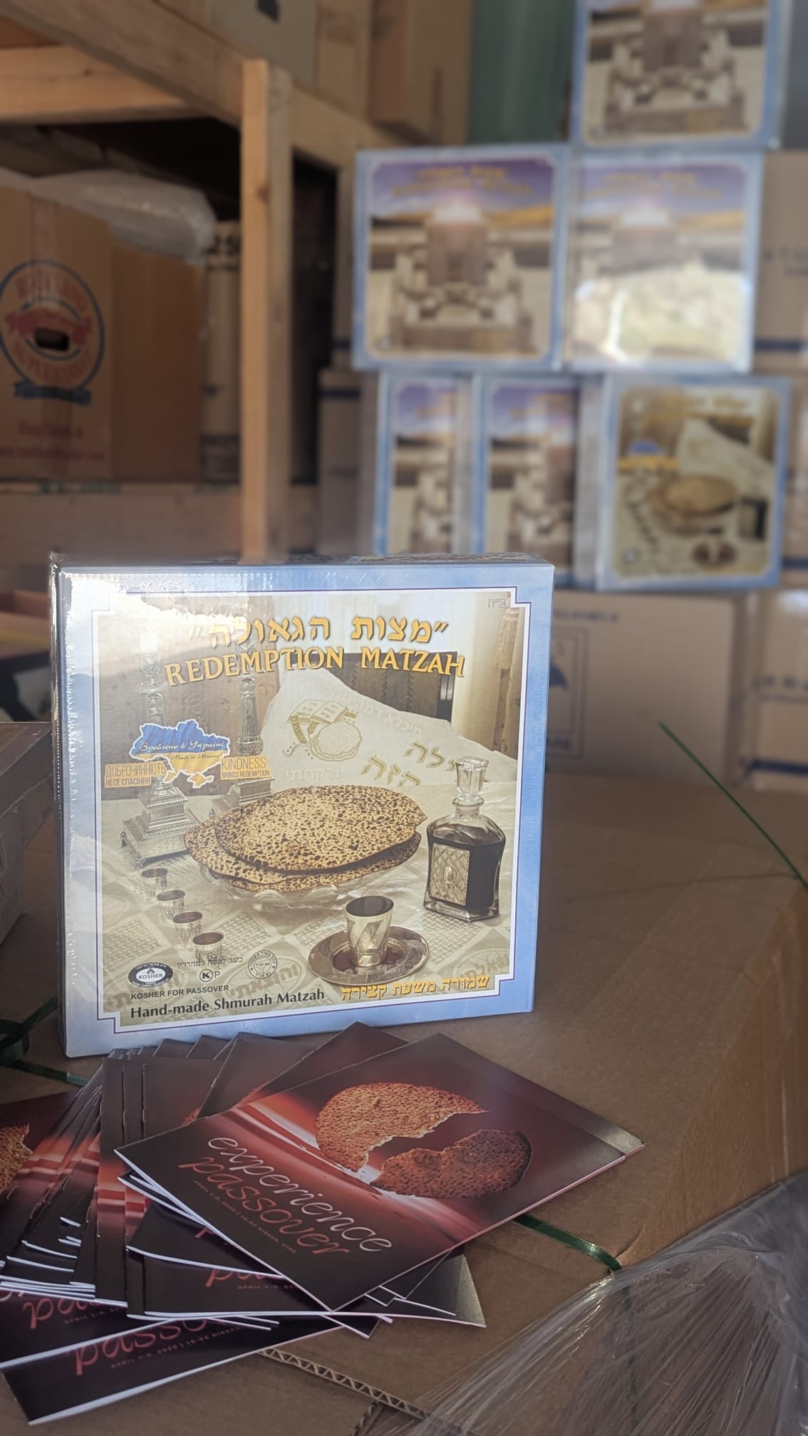 Hand-made Shmurah Matzah box with Experience Passover pamphlets